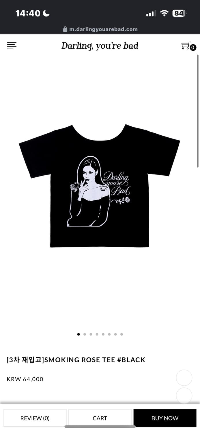 SMOKING ROSE TEE #BLACK 상품이미지1