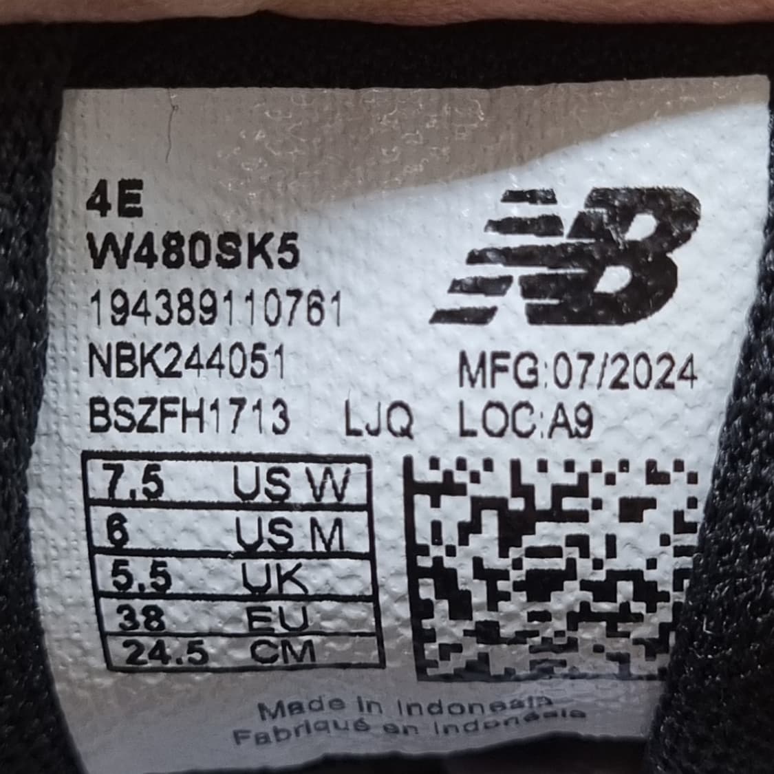 뉴발란스 480 v5 블랙 운동화 245 상품이미지6