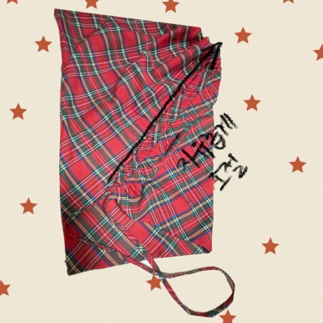 빈티지 레드 체크 언발란스 원피스 상품이미지5