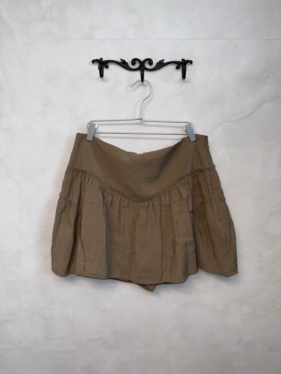 Mocha brown shirring balloon skirt 상품이미지1