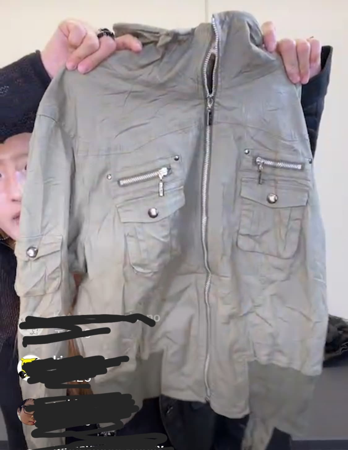 빈티지 카키 집업 자켓 상품이미지1