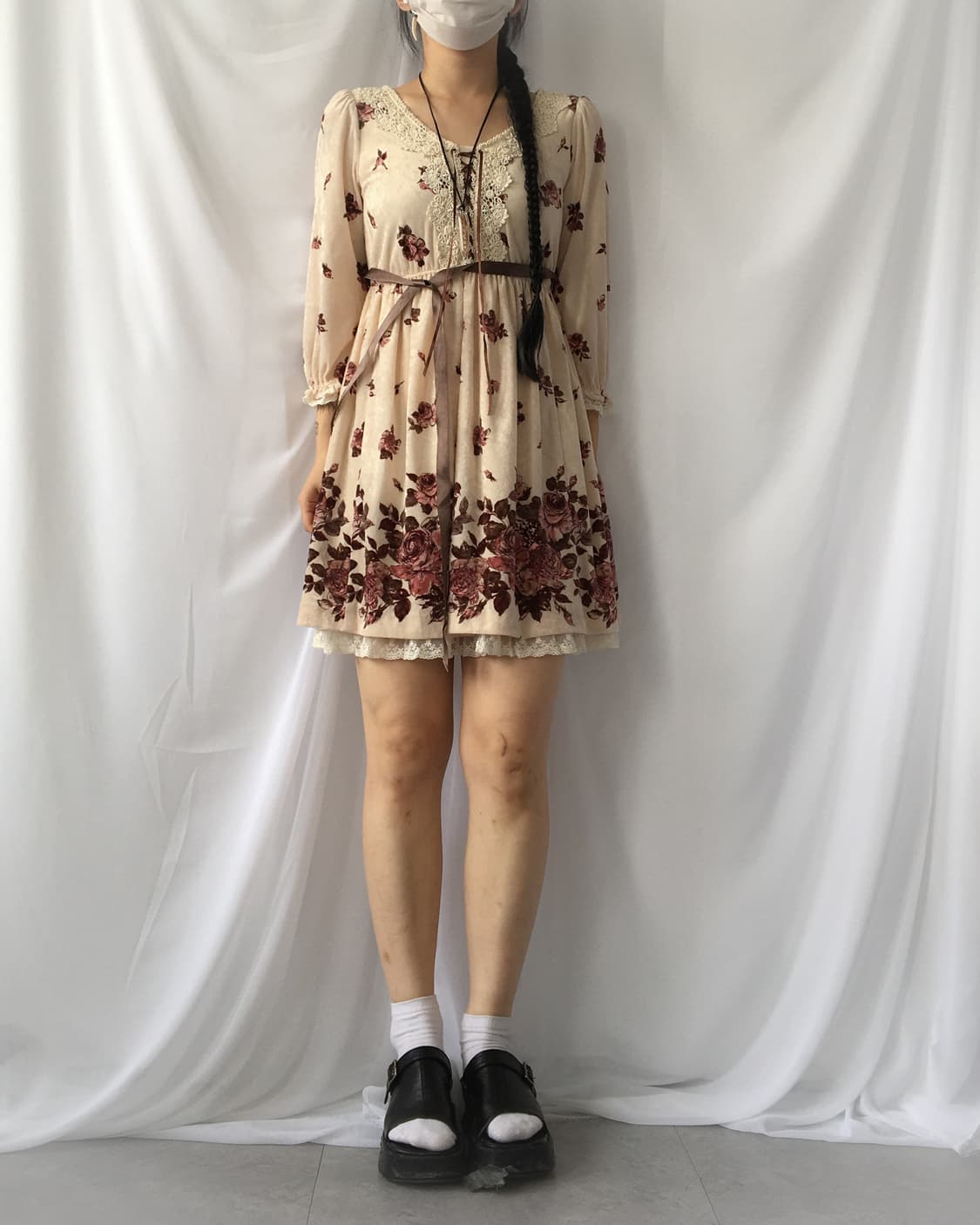 Lest rose velvet onepiece 상품이미지1