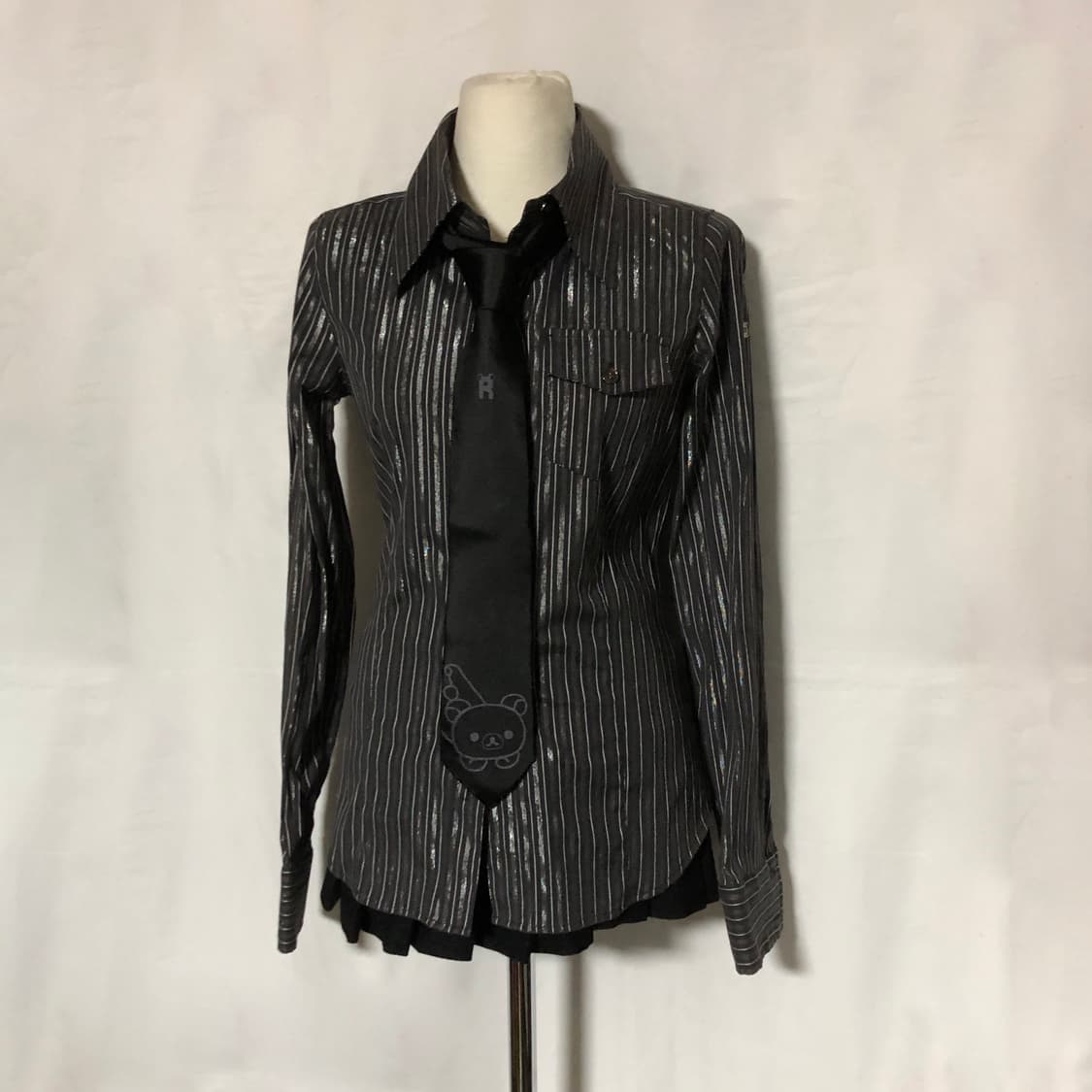 리락쿠마 실크 넥타이 블랙 상품이미지7