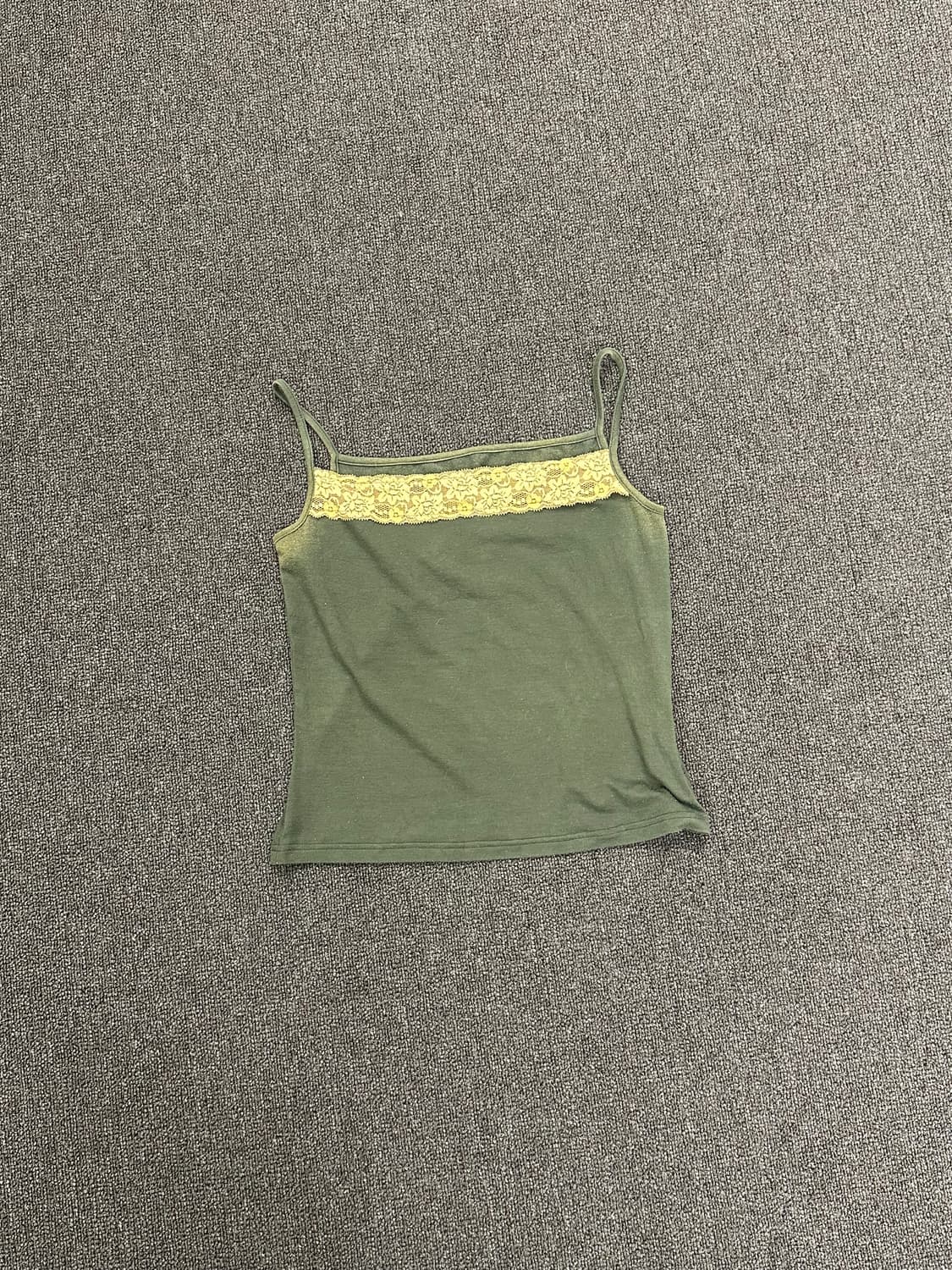 2)Japanese vintage 여성 레이스 카키 나시 상품이미지2