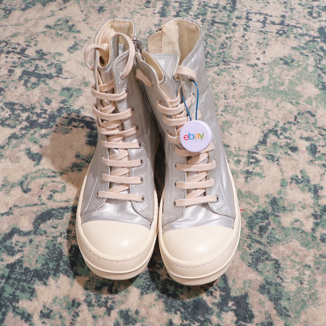 Rick Owens 릭오웬스 다크쉐도우 라몬즈 하이탑 메탈릭 실버 38 상품이미지3