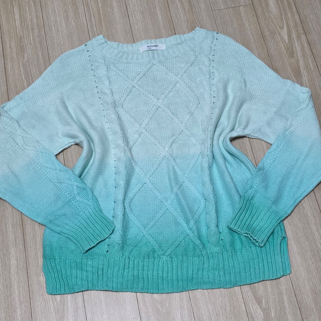 일본빈티지) 민트모리걸st 그라데이션 케이블 로맨틱 니트스웨터 상품이미지1