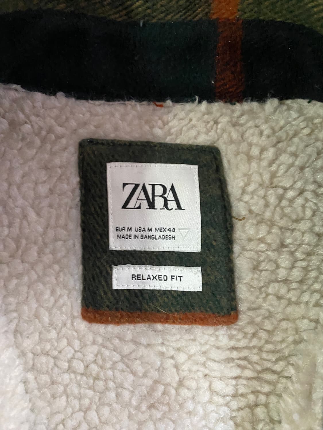 자라 플리스 안감 체크 셔켓 M (105) 상품이미지2