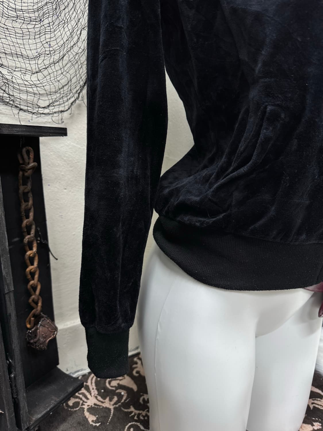 Blackqueen 00s cross wing velour hoodie 상품이미지4