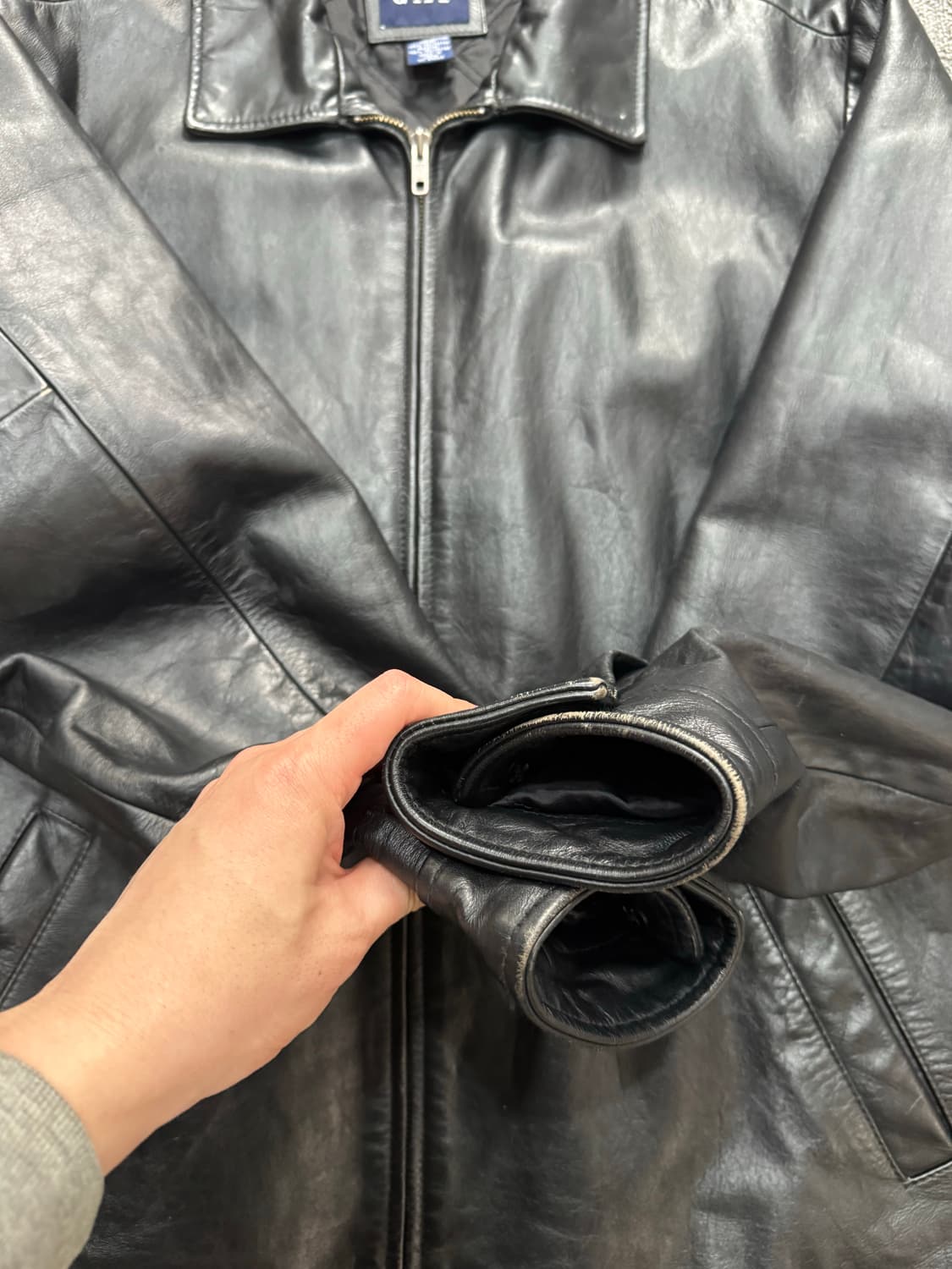 L) 올드갭 싱글라이더 카우하이드 레더 자켓 블랙 상품이미지6