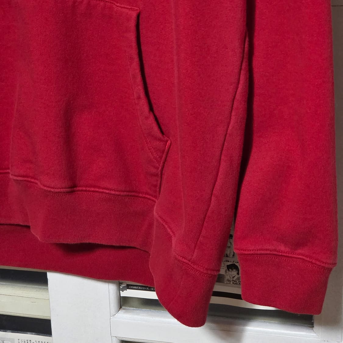 갭 빅 자수 로고 레드 오버핏 후드티 상품이미지4