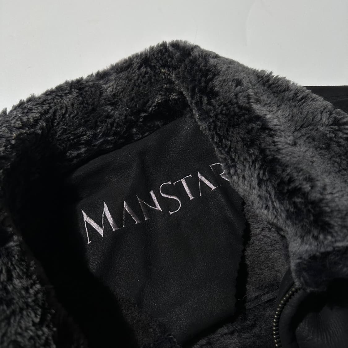 Manstar 램스킨 시어링 무스탕 싱글 자켓 블랙 상품이미지5