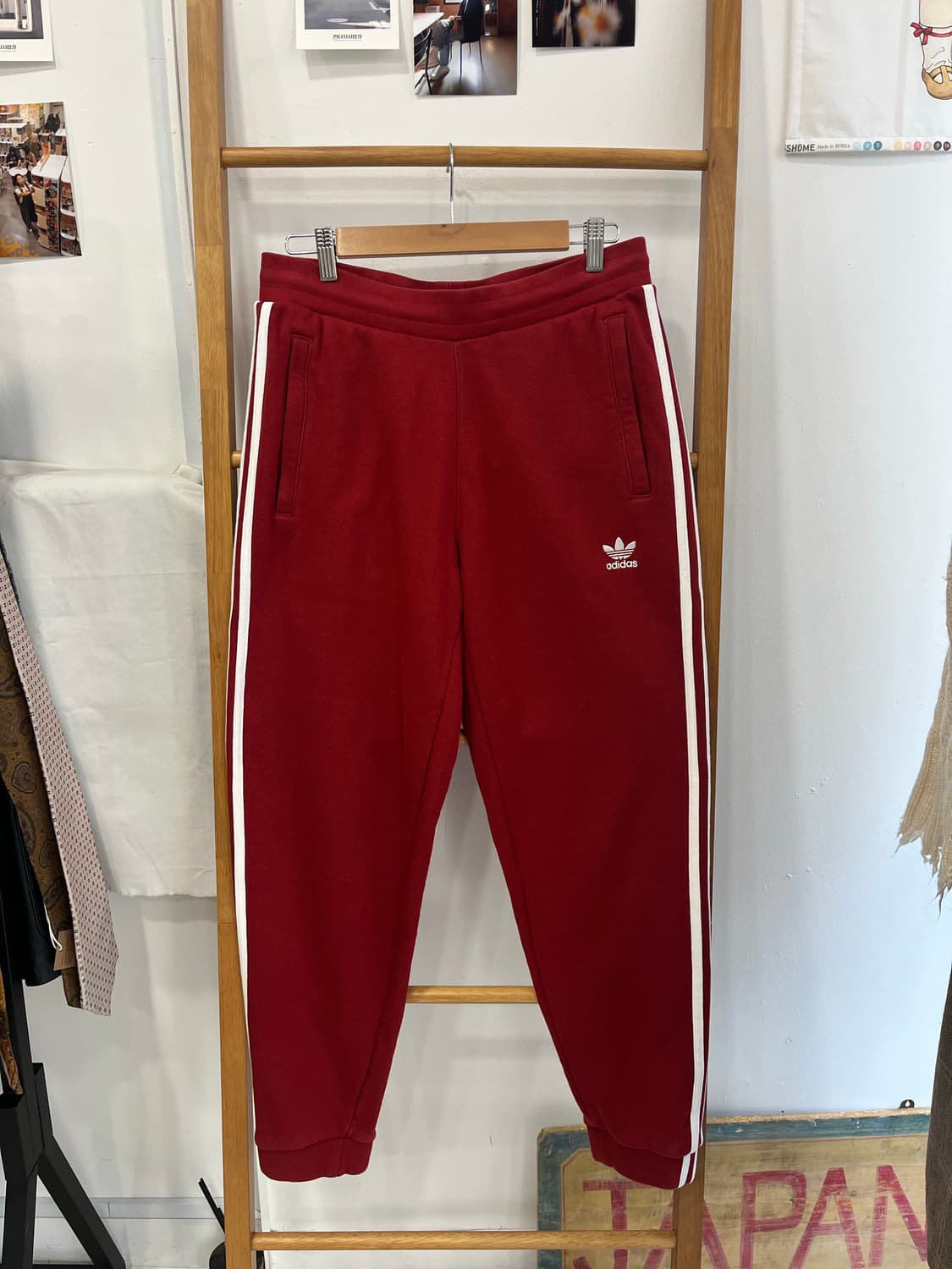 아디다스 삼선 트레이닝 바지 버건디 상품이미지1