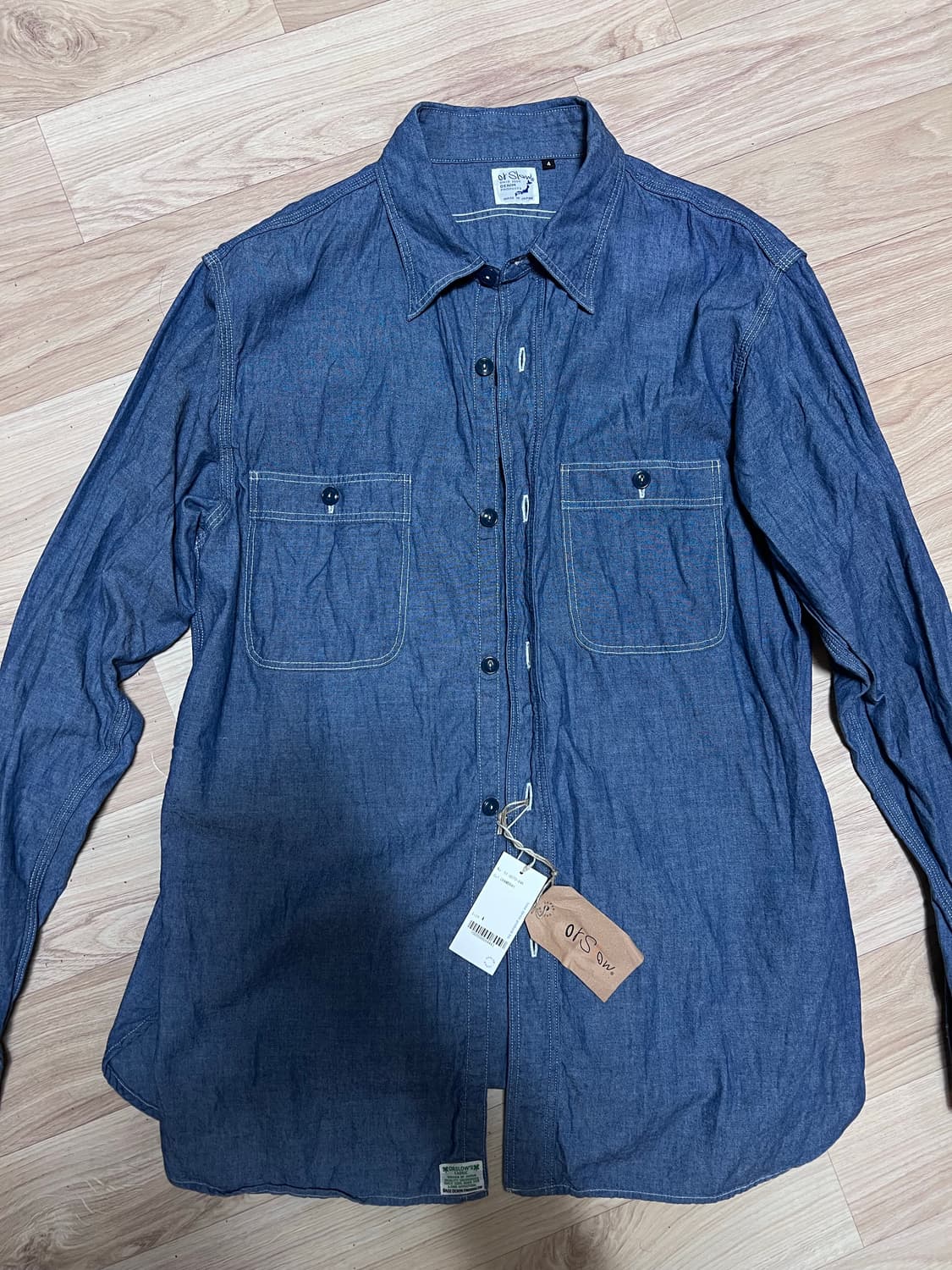 오어슬로우 샴브레이 워크셔츠 4사이즈 새상품 상품이미지1