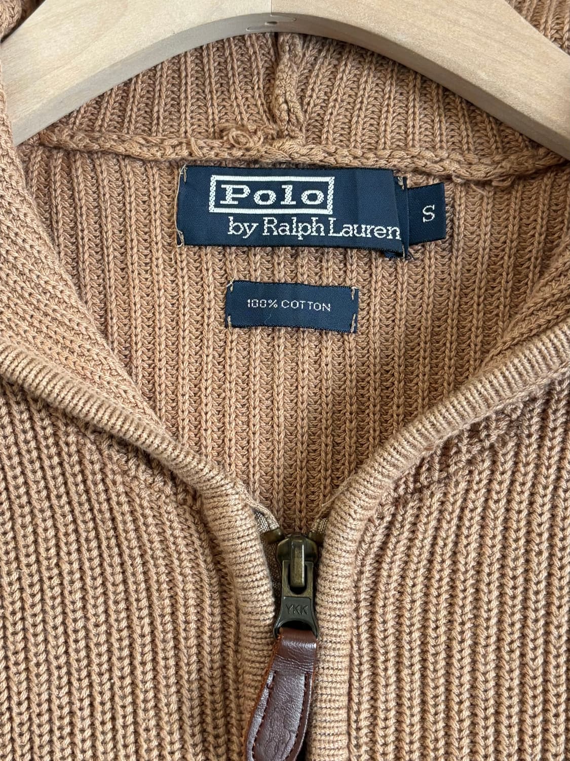 Polo 폴로 랄프로렌 코튼 베이지컬러 골지 니트 후드집업 상품이미지6