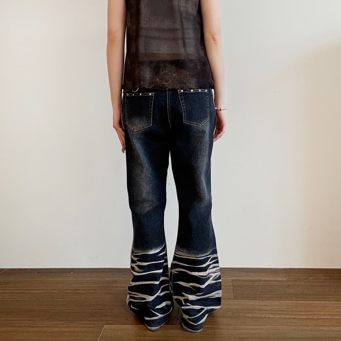 Cyber Grunge Dark Wash Jeans 상품이미지4