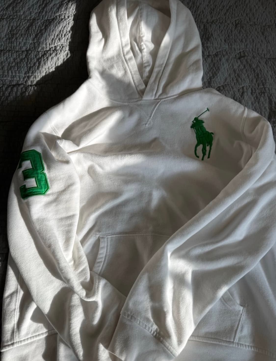 폴로 빅포니 화이트그린 후드티 상품이미지3