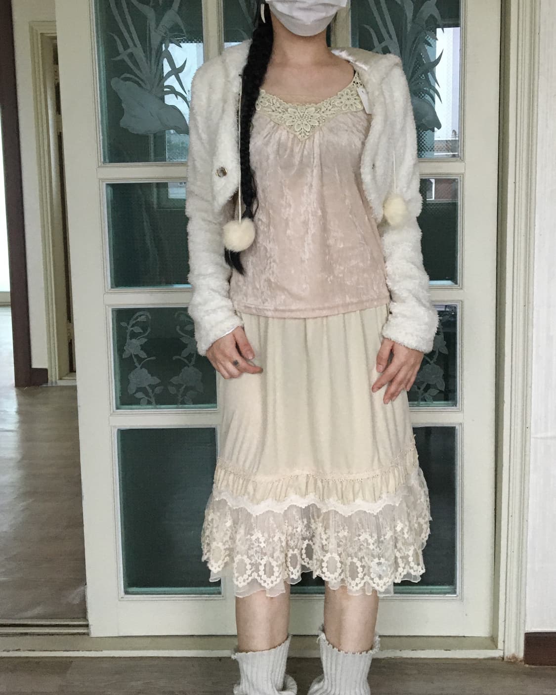 Flower point velvet sleeveless 상품이미지5