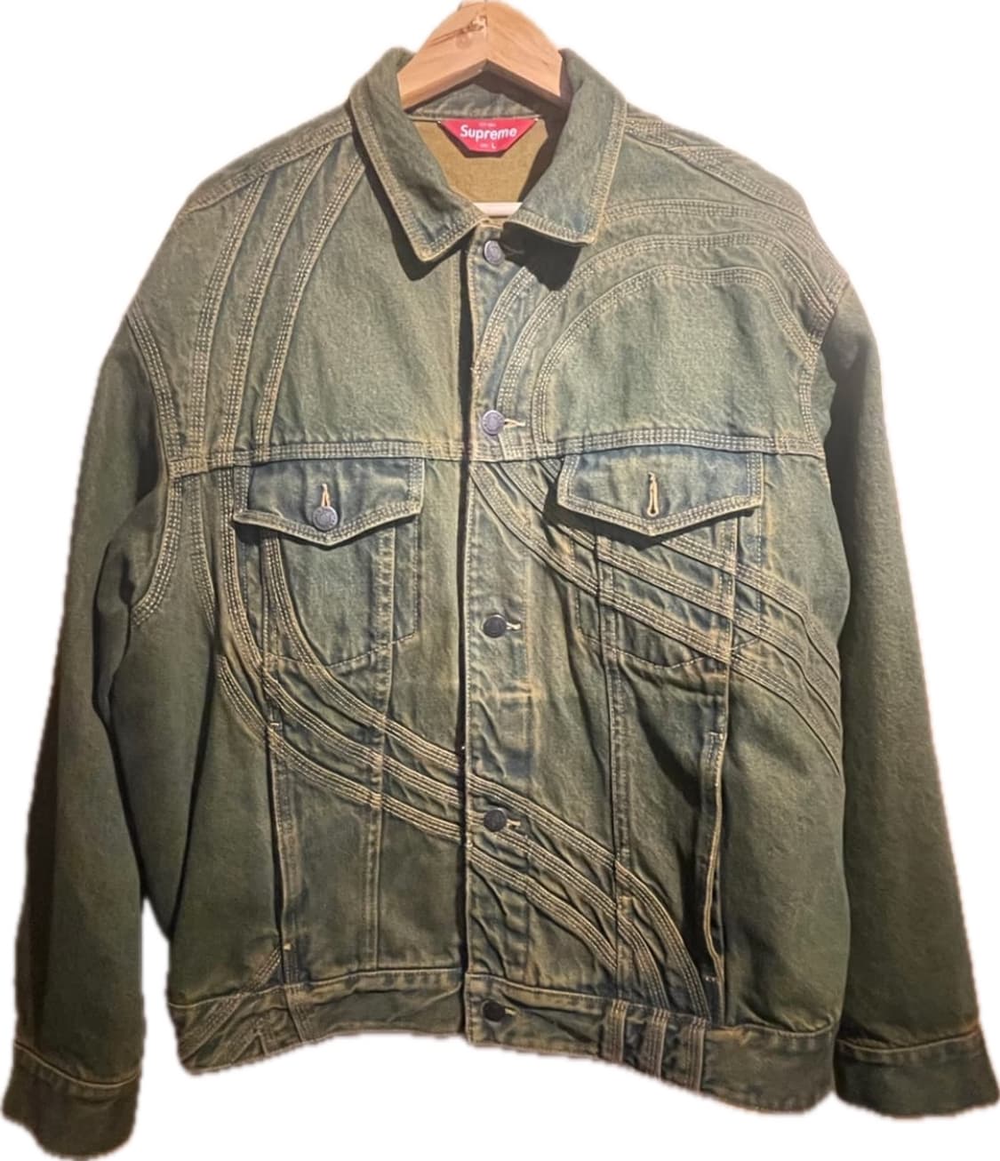 슈프림 S 로고 데님 자켓 더티 그린 상품이미지1