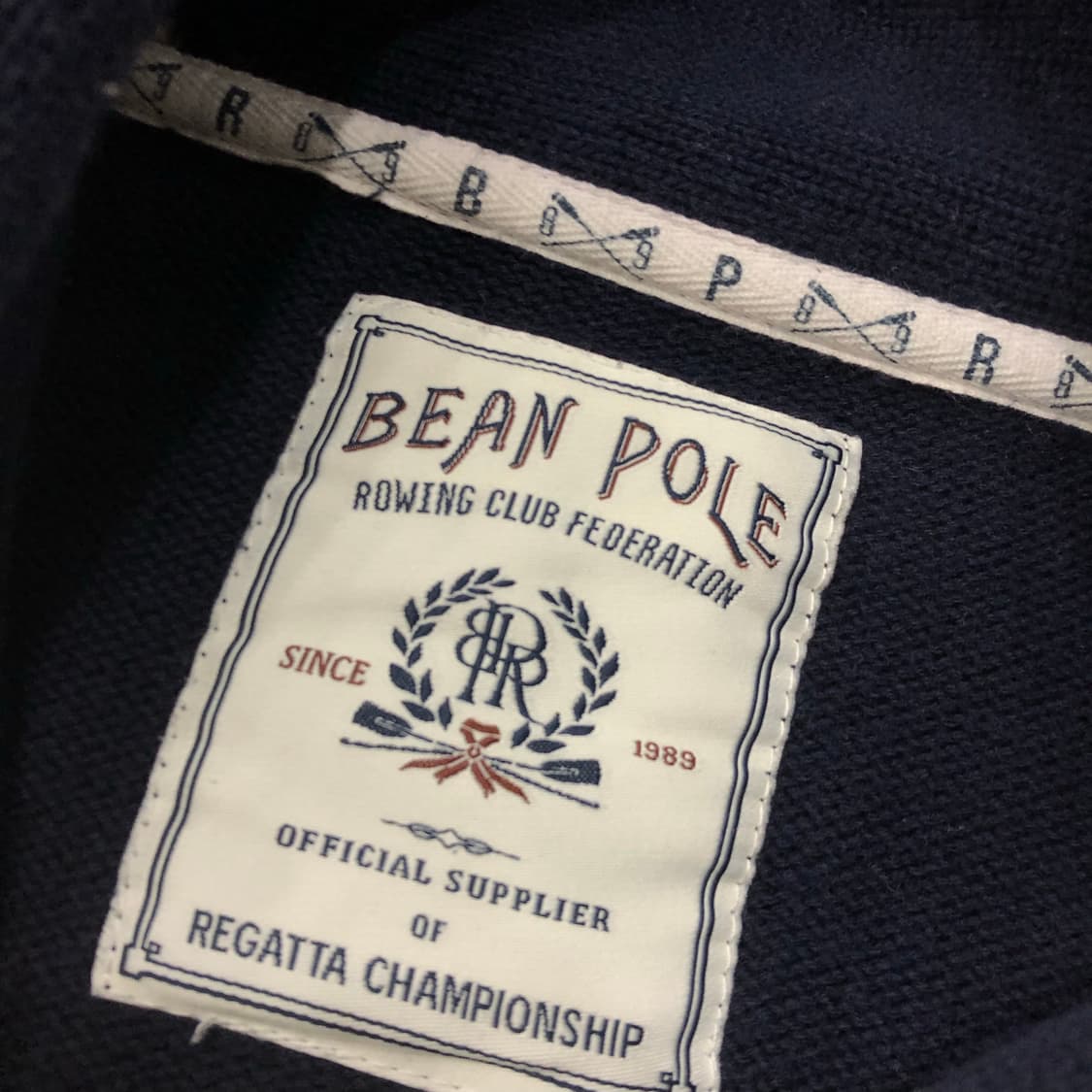 100 빈폴 숄카라 배색 니트 상품이미지3