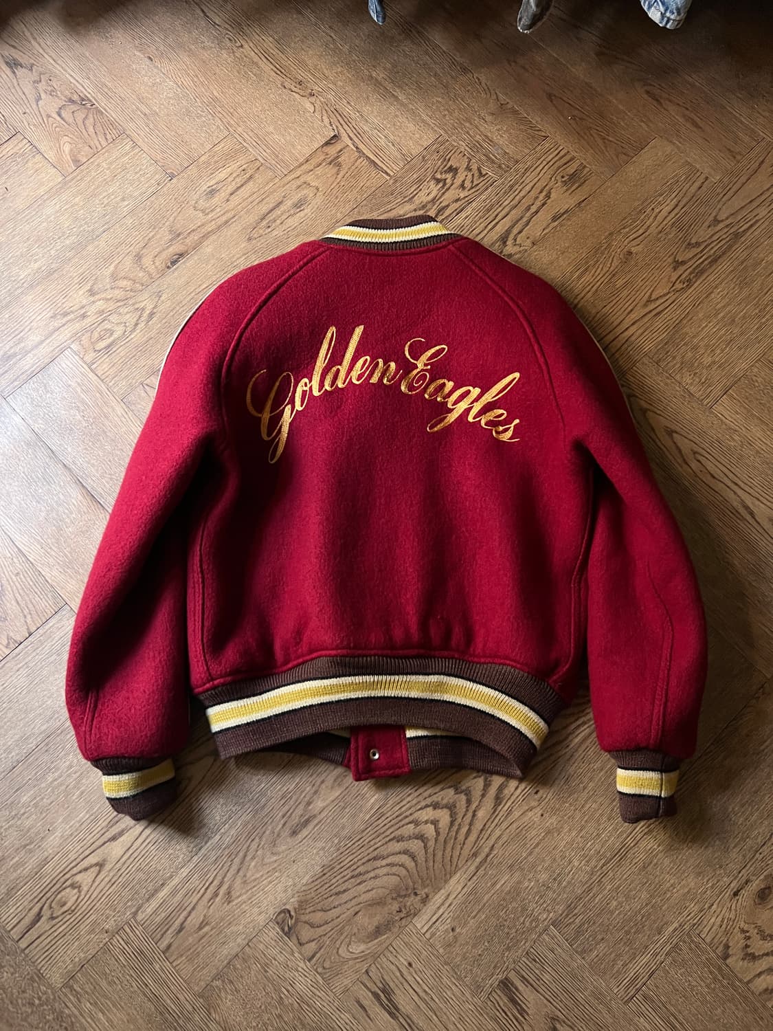 [38R]슈가케인 스타일아이즈 빈티지 레드 울 바시티 자켓 상품이미지8