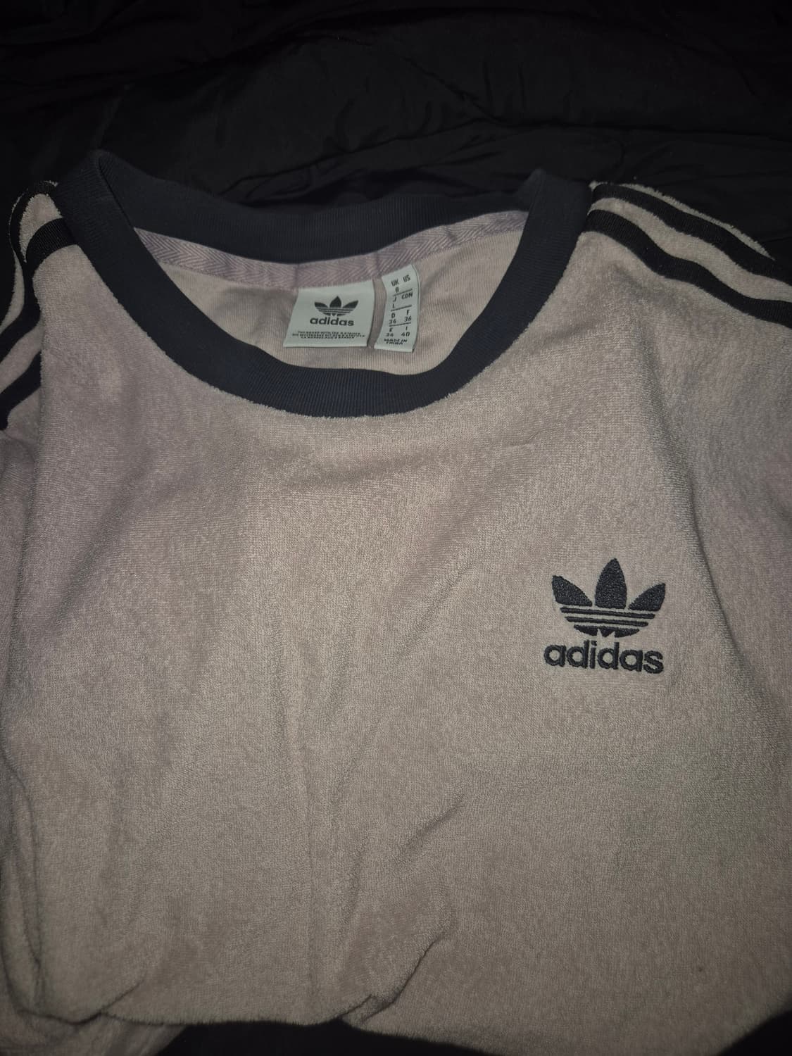 아디다스 테리 소재 연보라빛 반팔 링거티 L 상품이미지1