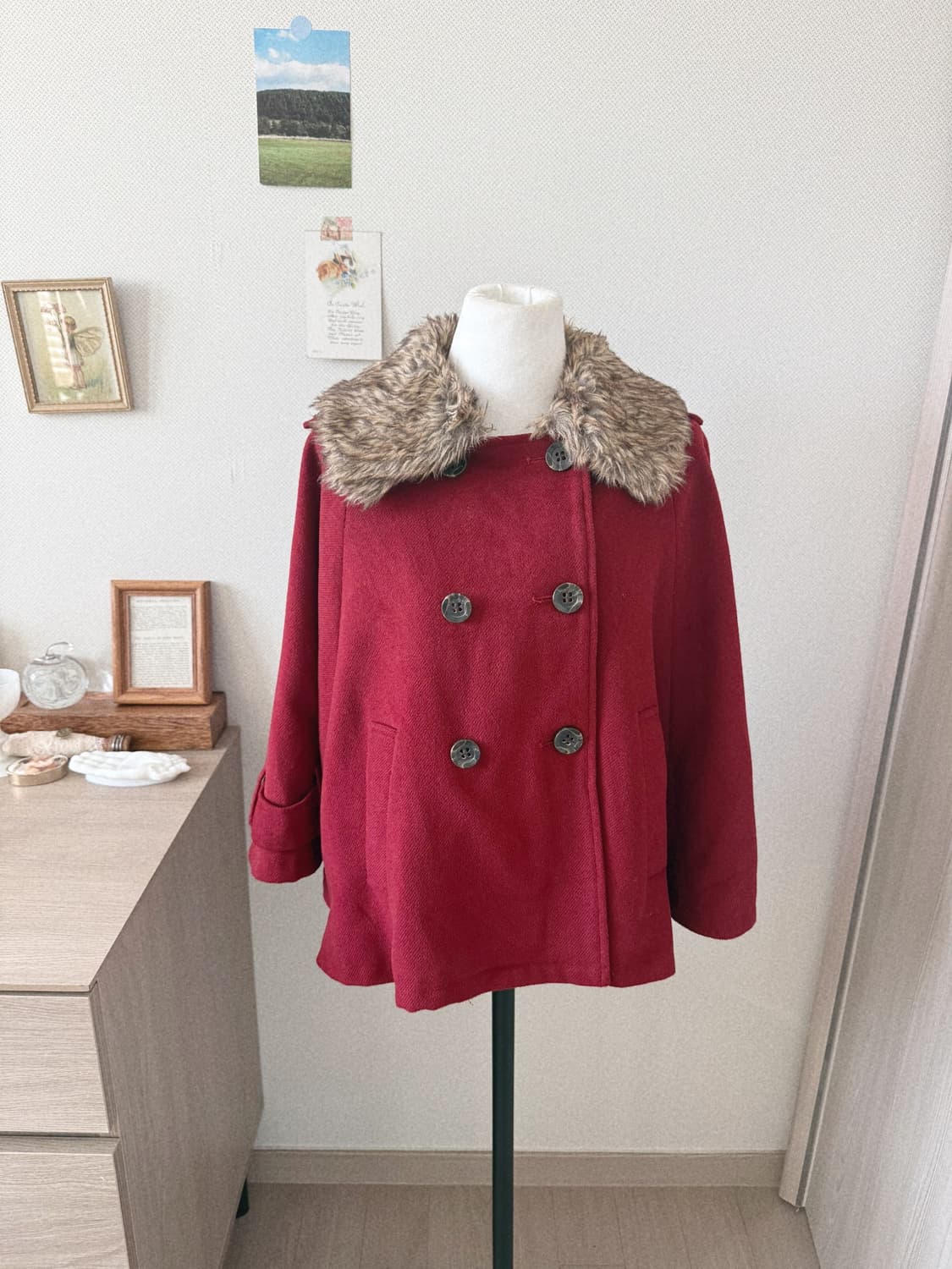 레드 케이프 코트❤️ 상품이미지1