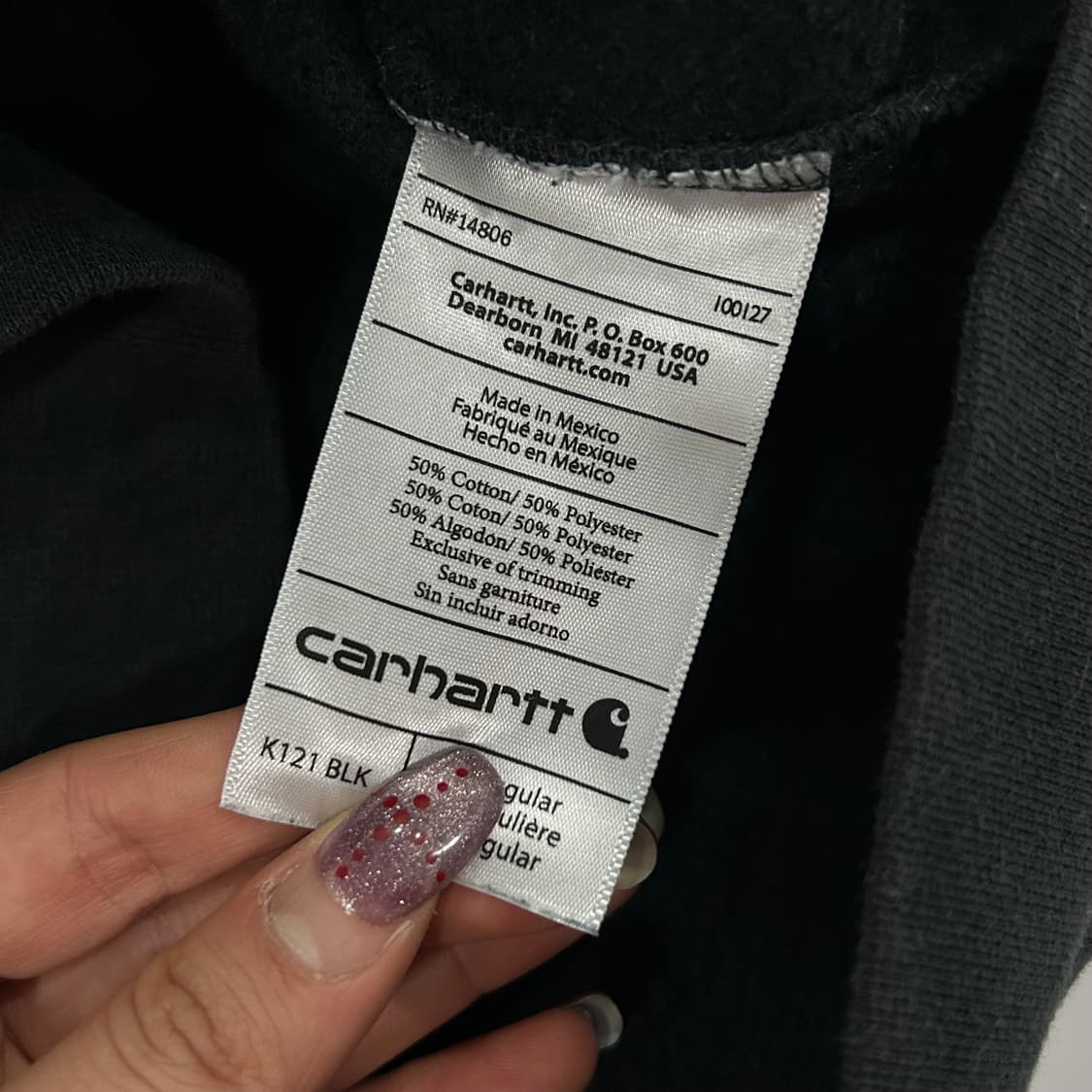 Carhartt 칼하트 오리지널 핏 블랫 후드티 상품이미지6