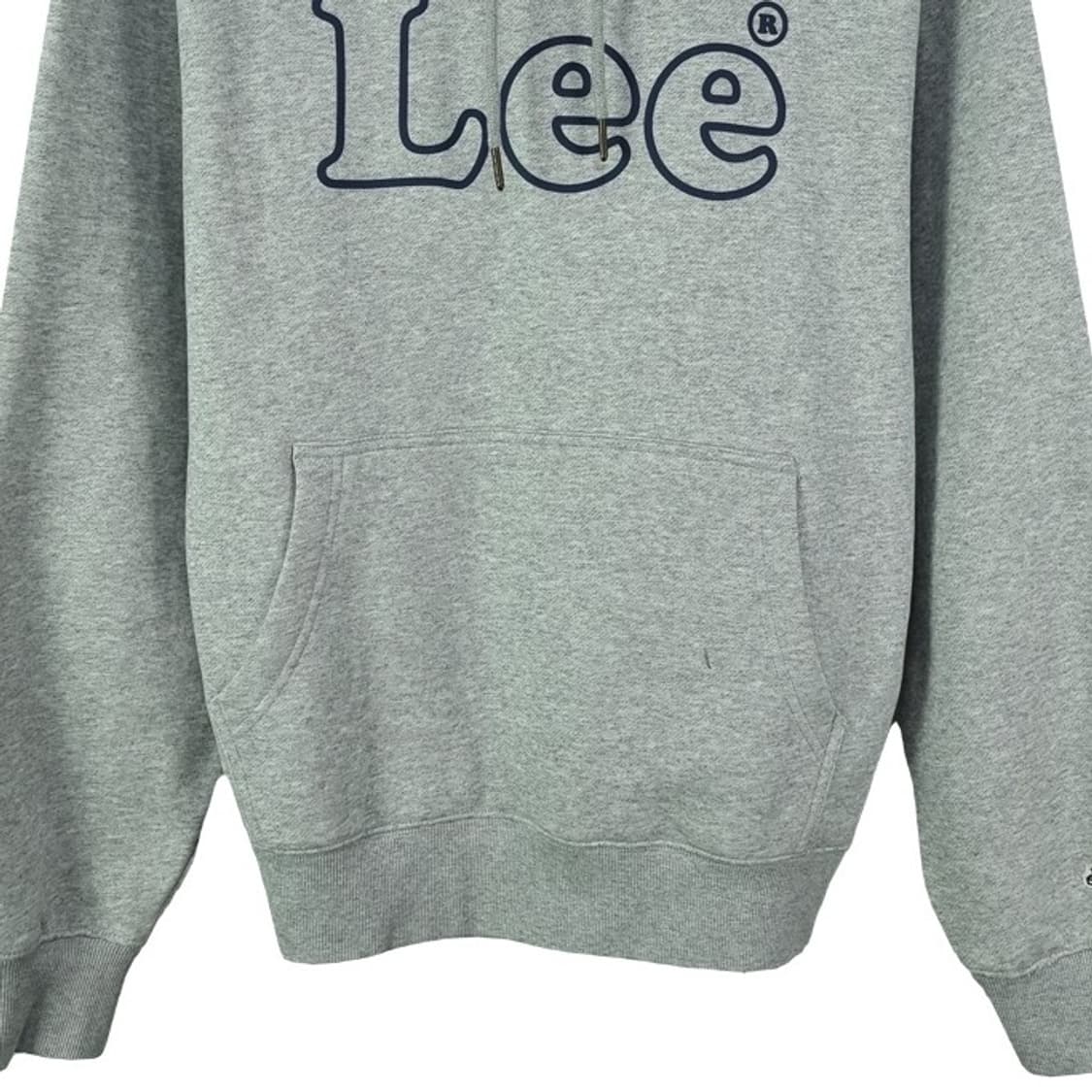 [리] 빅로고 자수 오버핏 후드티 그레이 M19247 상품이미지5