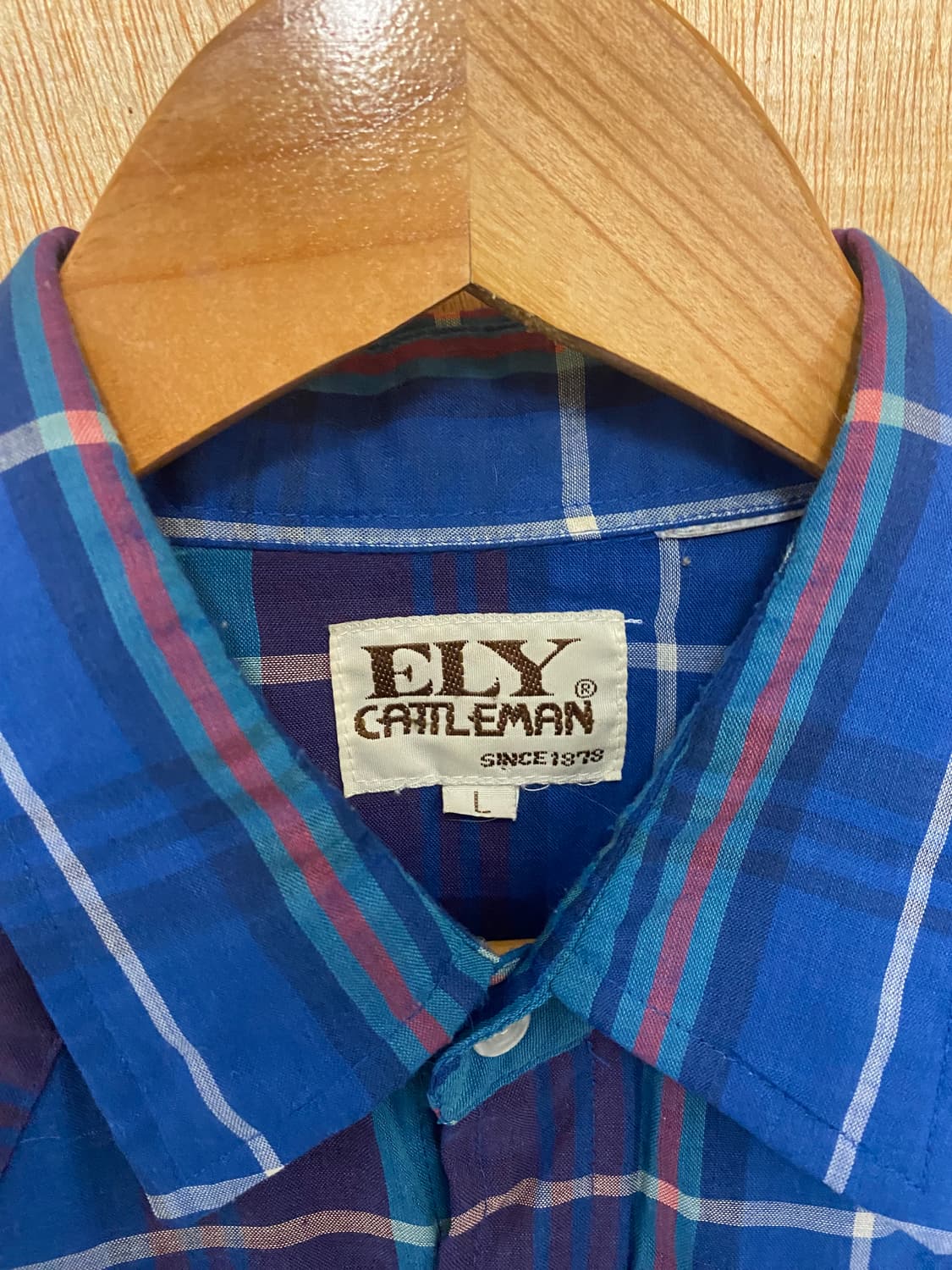 80s ELY CATTLEMAN 마드라스 체크 웨스턴 셔츠 상품이미지6