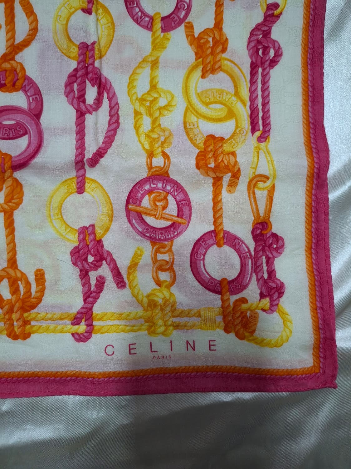 [올드셀린드]핑크&오렌지&엘로우 쁘디 스카프 상품이미지1