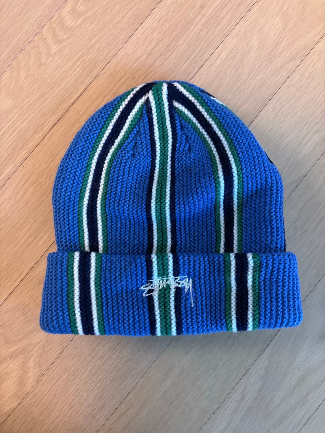 스투시 스트라이프 비니 블루 상품이미지1