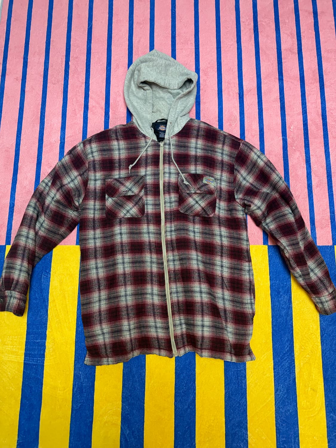 디키즈 후드집업 체크자켓 L size 상품이미지1