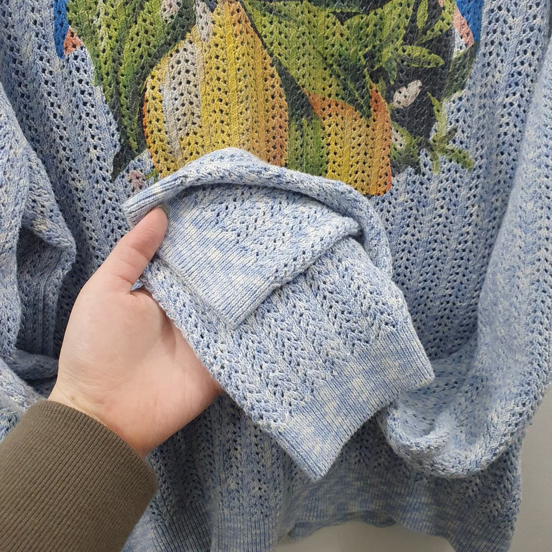 L 세터 여성 오버핏 여름 시스루 레몬 니트 상품이미지7