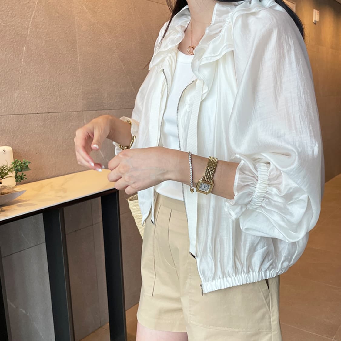 낸시렐라(nancyrella) 시어링 프릴자켓 프리사이즈 새상품 상품이미지3