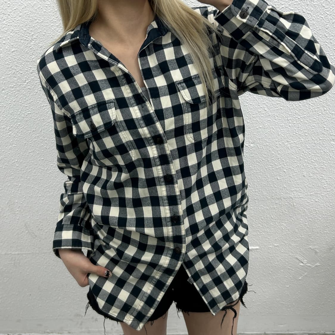 폴로 랄프로렌 버튼 포켓 고방체크 셔츠 M 상품이미지1