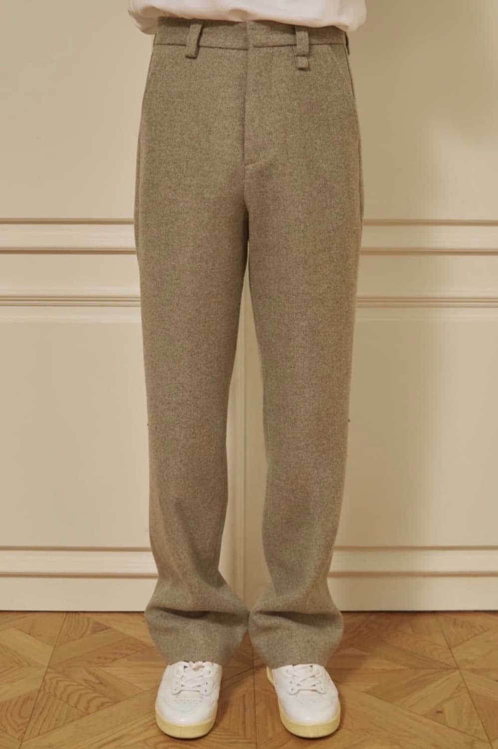 STU 에스티유 스냅 울 슬랙스 바지 그레이 브라운 M 상품이미지3