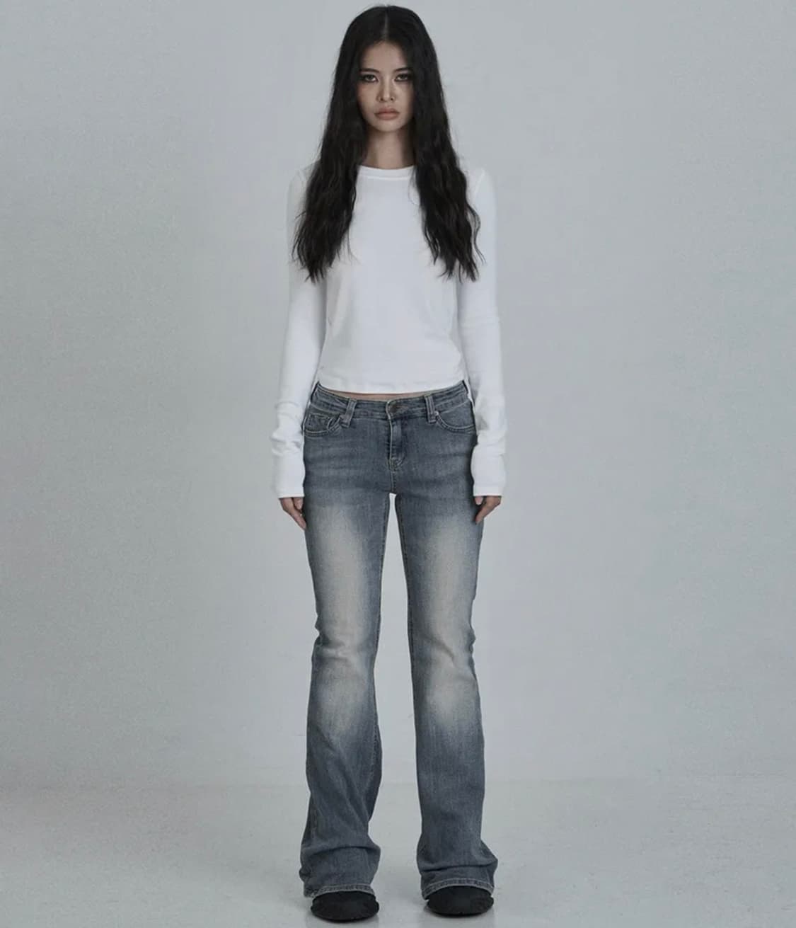 오도어 빈티지 로우 진 블루 2사이즈 부츠컷 데님 상품이미지1