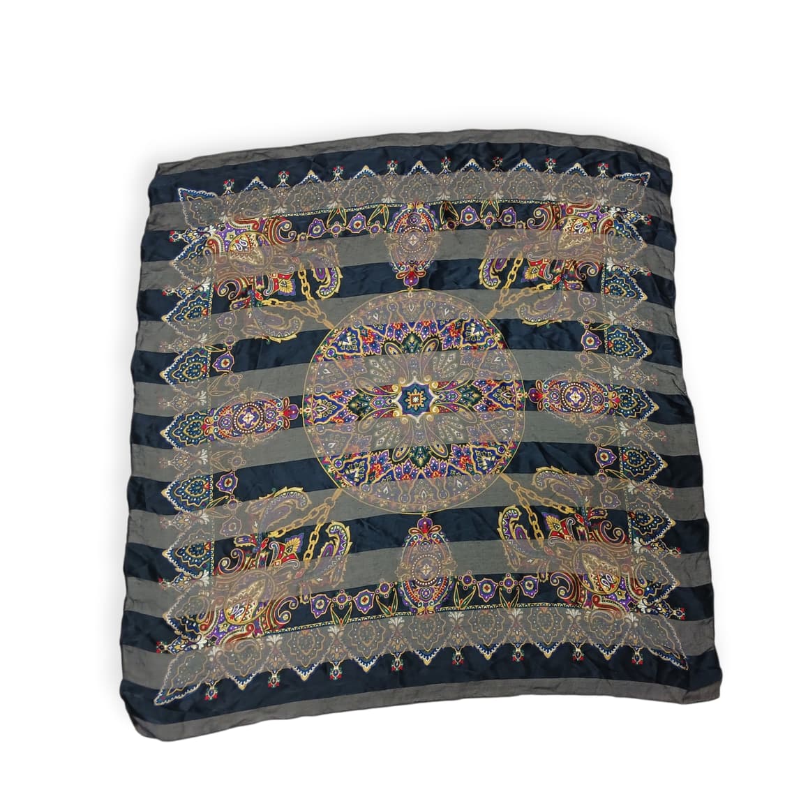 오리엔탈 블랙 실크 사각스카프  상품이미지2