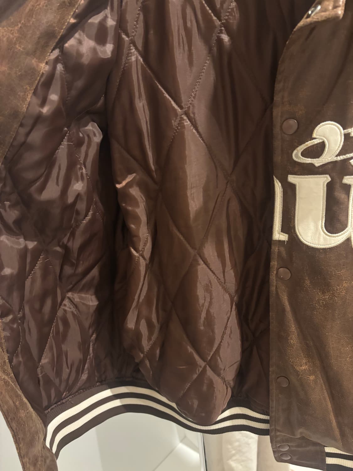 THUF 브라운 레더 봄버자켓 상품이미지2