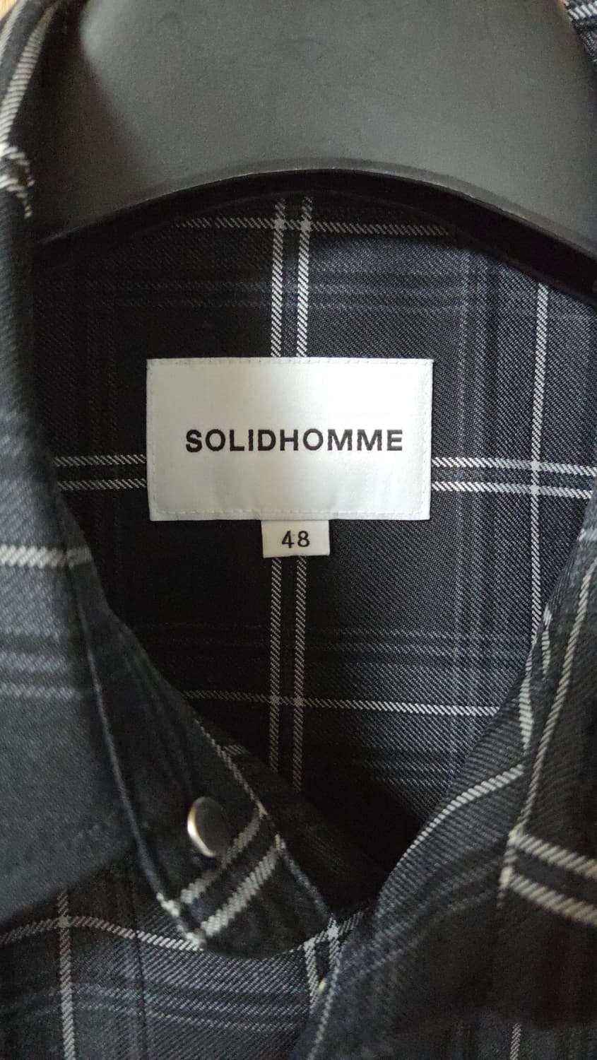 (착샷) 솔리드옴므 체크 셔츠 자켓 오버핏 상품이미지3