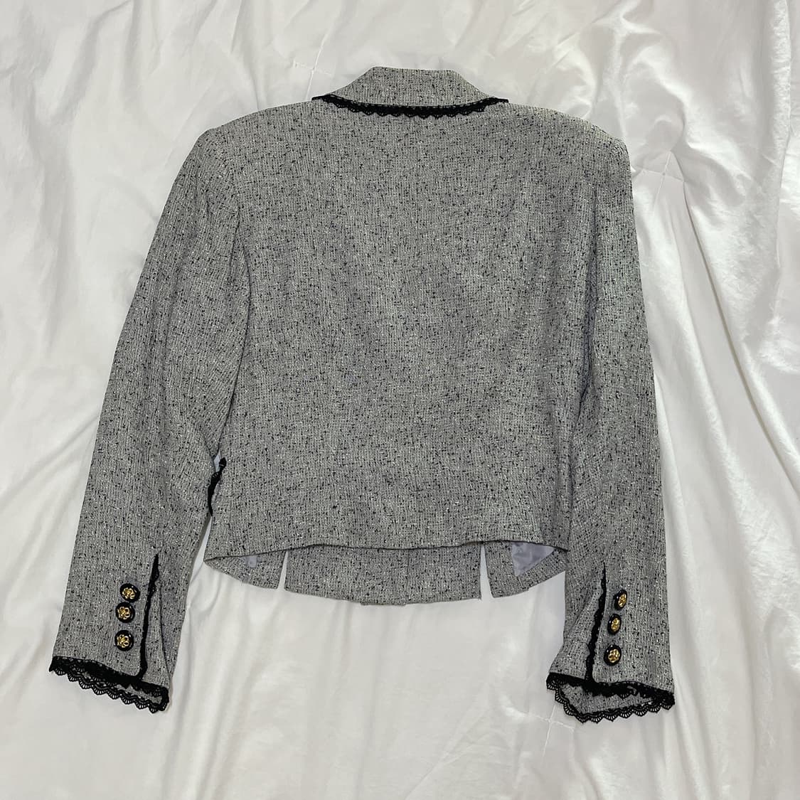 빈티지 ) 그레이 레이스 트위드자켓 상품이미지4