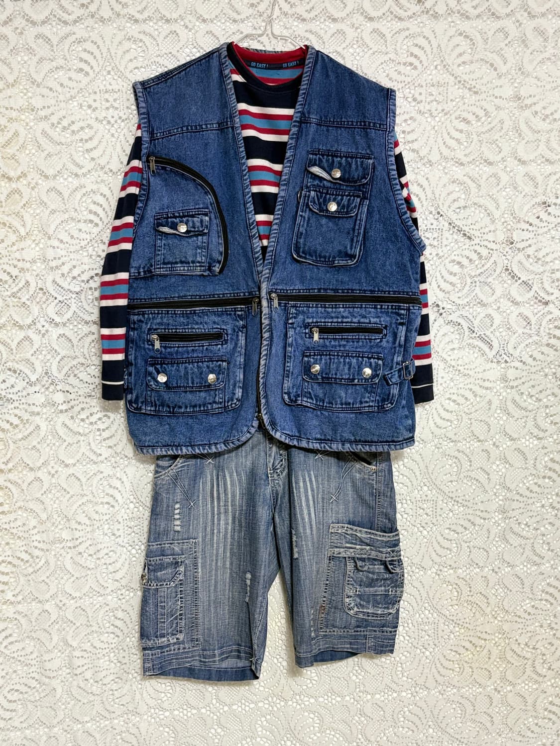 청 데님 조끼 상품이미지3