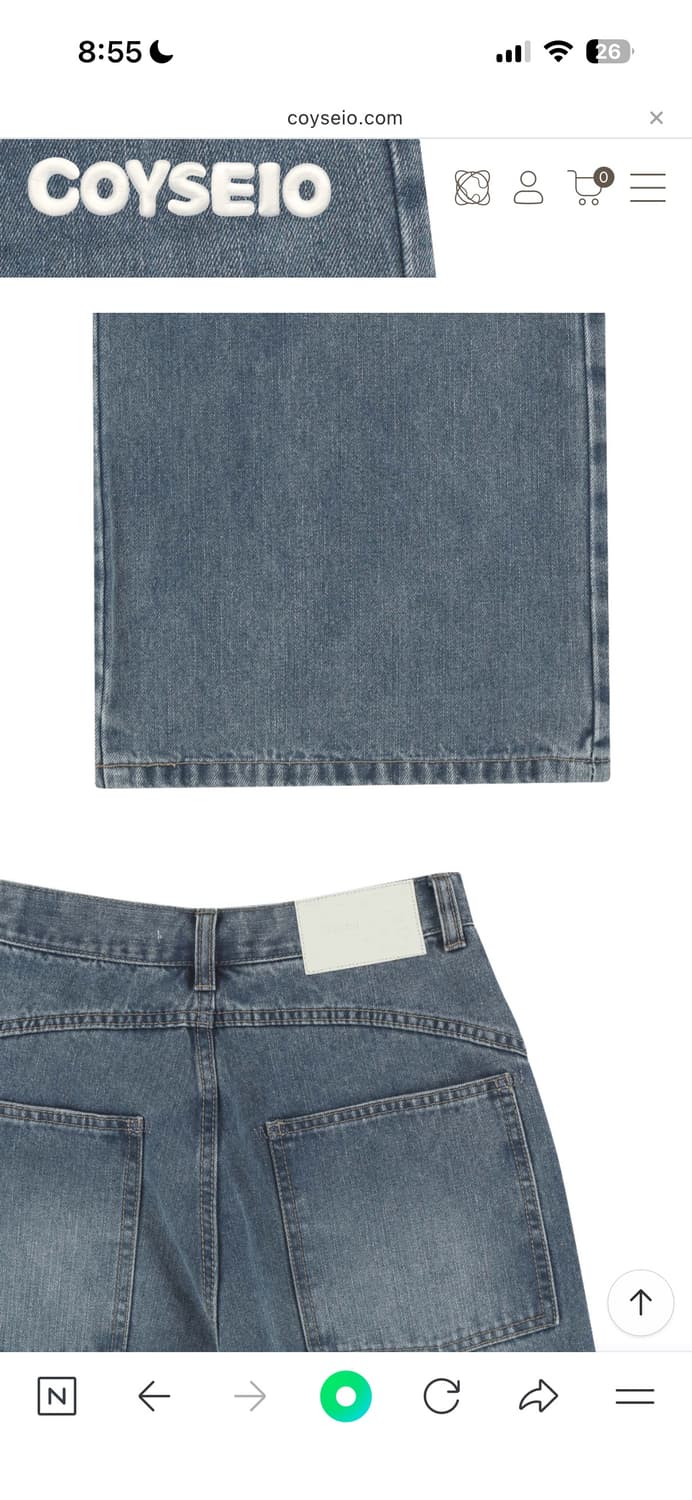 [1] 코이세이오 W 스티치 데님 팬츠 블루 상품이미지3