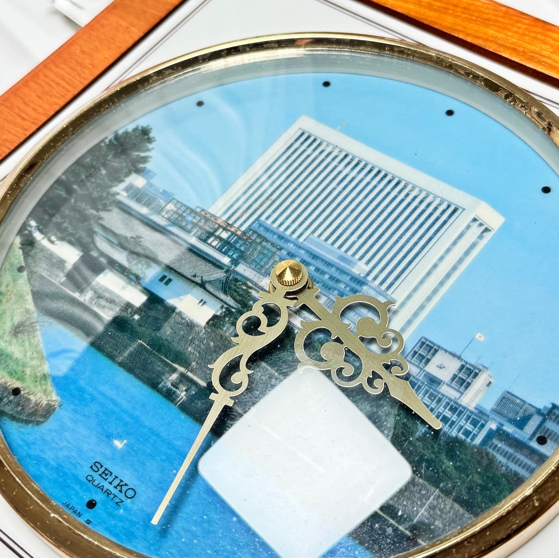 80's90's 세이코 빈티지 우드 프레임 풍경 벽걸이 시계 상품이미지5