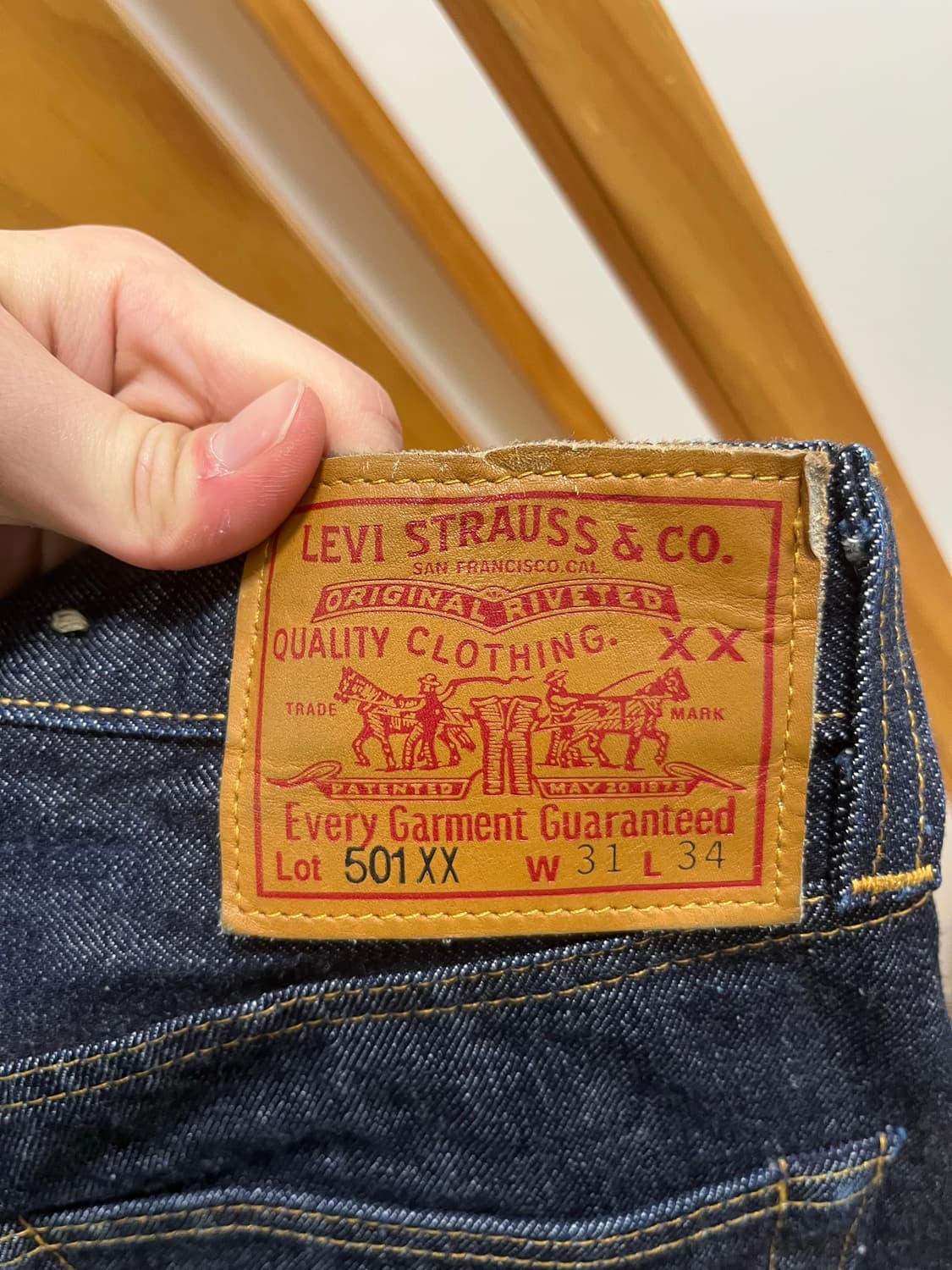 LVC 47501 리지드 생지 데님 사이즈 31x34 상품이미지3