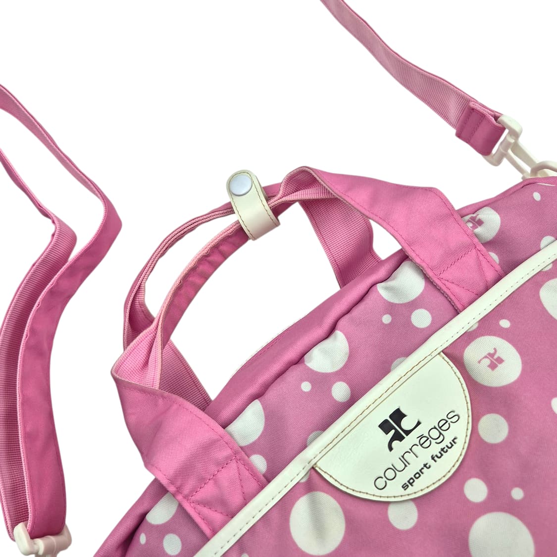 00s 꾸레쥬 핑크 물방울 스포티 3way 볼링백 상품이미지4