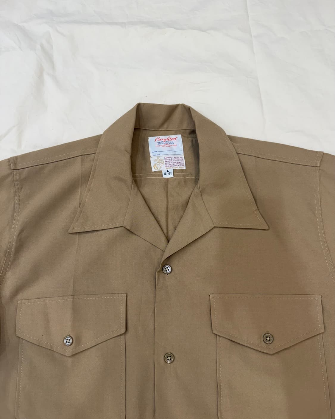70s U.S.M.C. Military  카키 반팔 셔츠 상품이미지2
