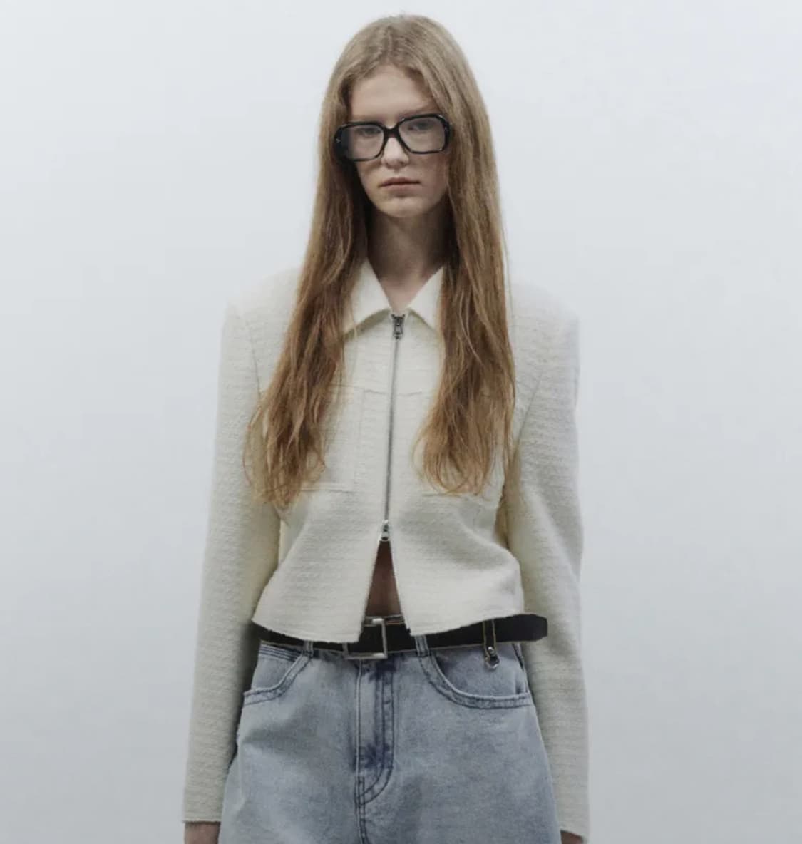 인사일런스 우먼 트위드 집업 자켓 상품이미지1