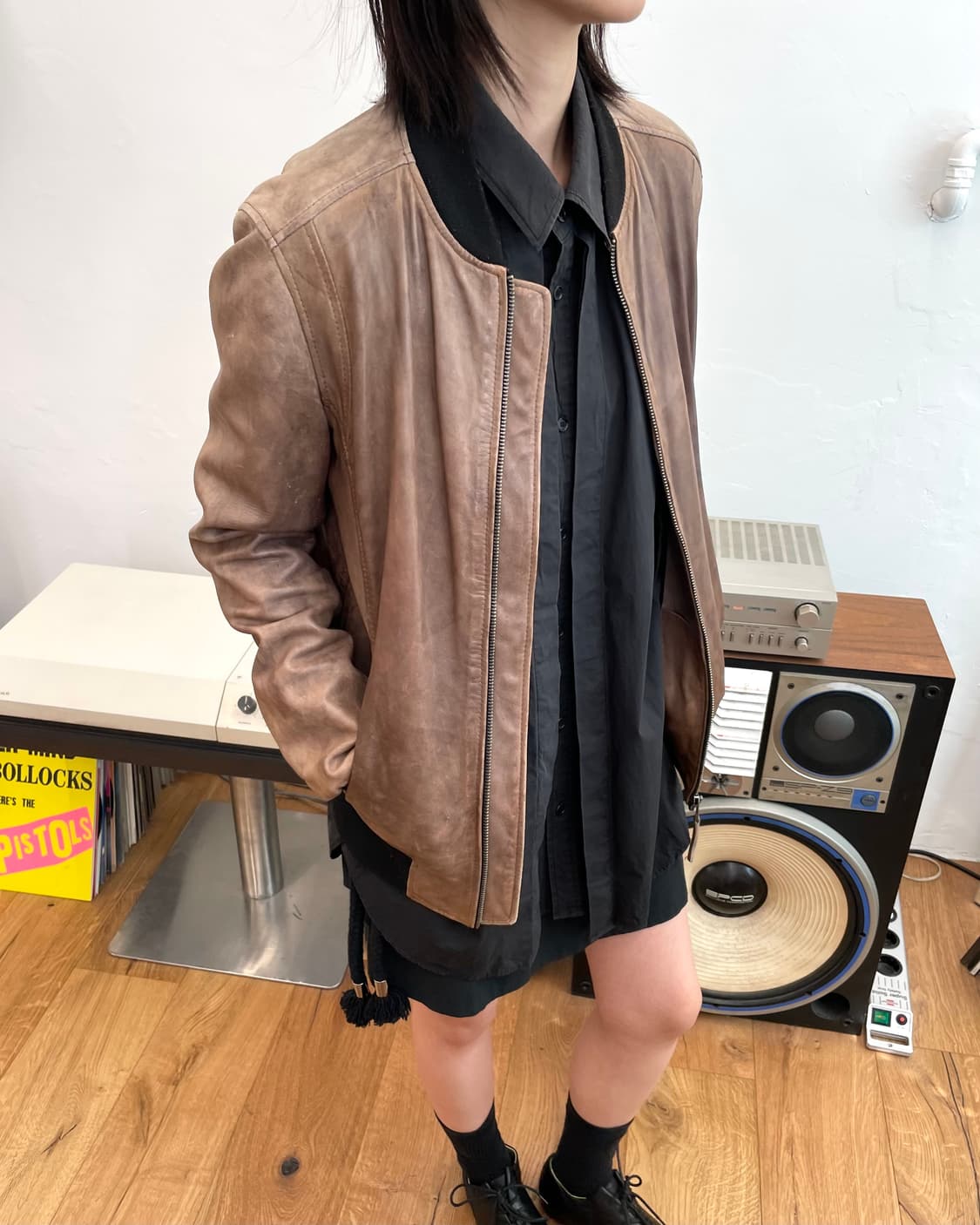 [M] 올드갭 GAP 레더 블루종 자켓 상품이미지3