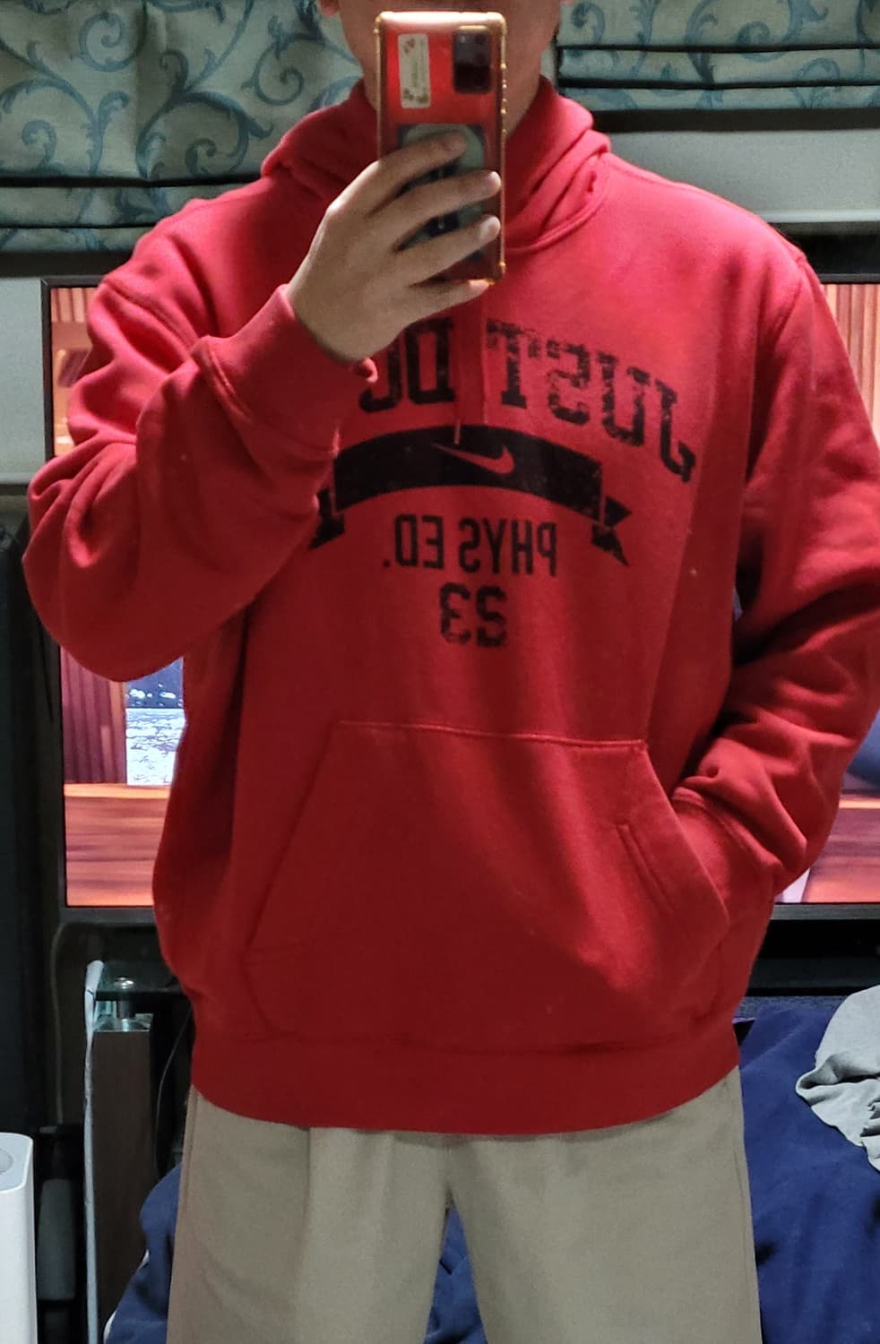 나이키 JUST DO IT 빨간색 후드티 L 상품이미지1